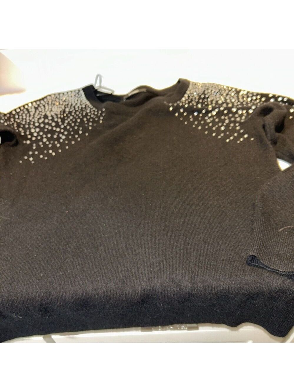 Women’s black sequin cashmere sweater size large